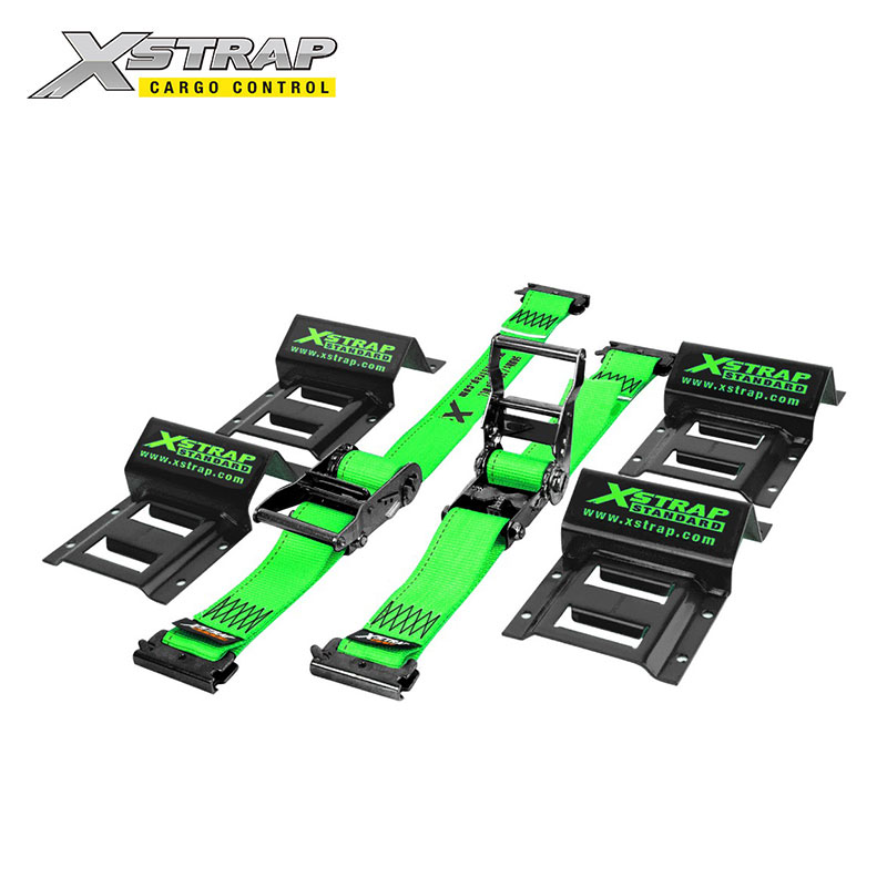 61803-Correas de amarre para raíl E de 2 pulgadas con calzos para ruedas