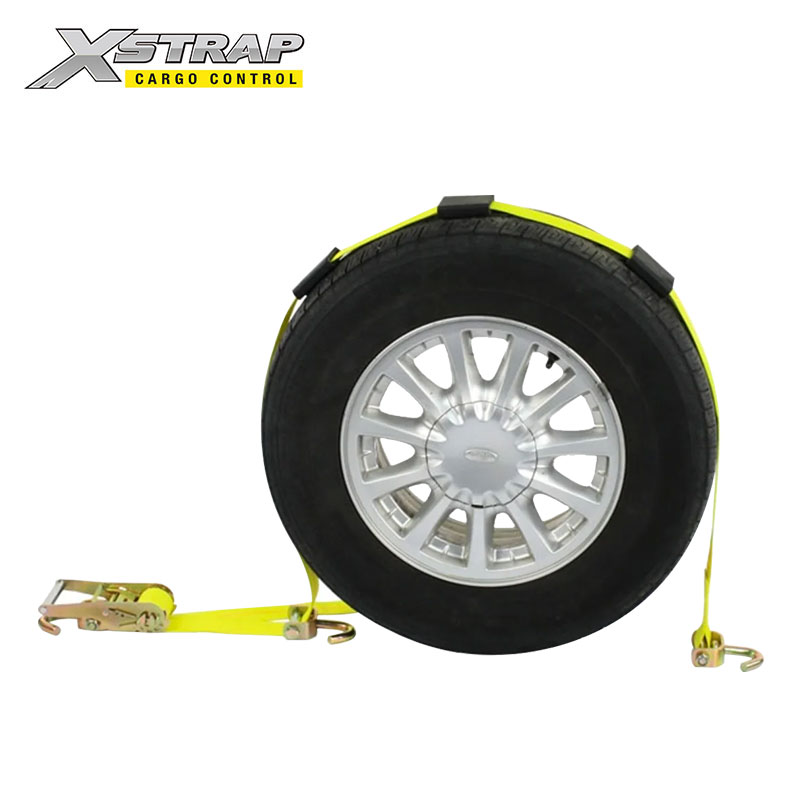 61809-Correas de trinquete con bloqueo automático de 2 pulgadas de ancho con Ganchos giratorios y 3 bloques de goma