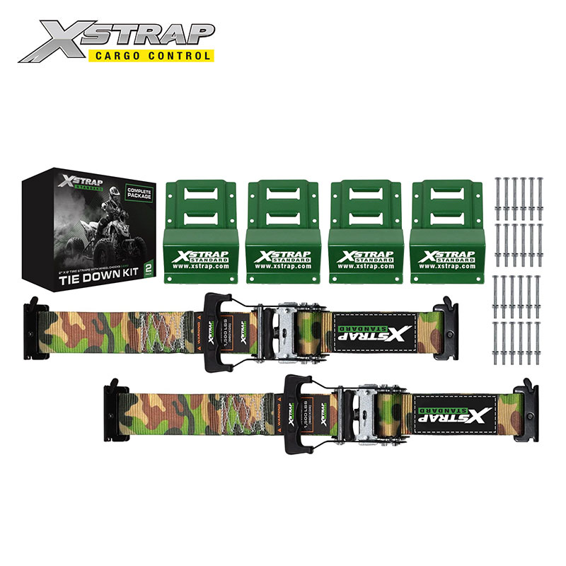 61830-Juego de correas de amarre camufladas de 2 pulgadas con calzos para ruedas