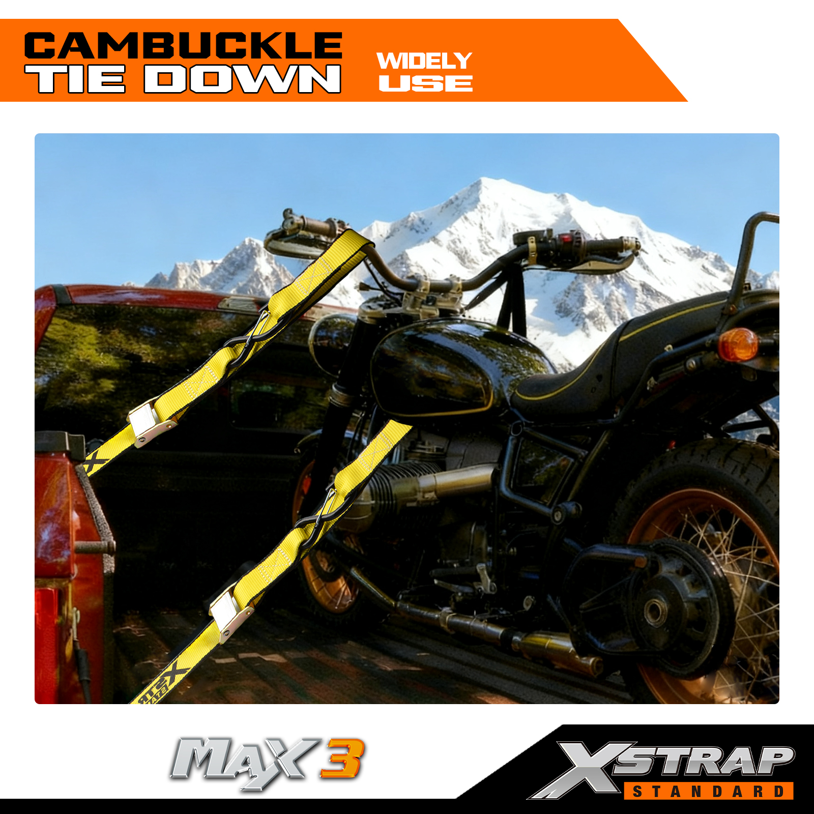 XSTRAP - Juego de correas de amarre para motocicleta de 1,5 pulgadas x 8 pies