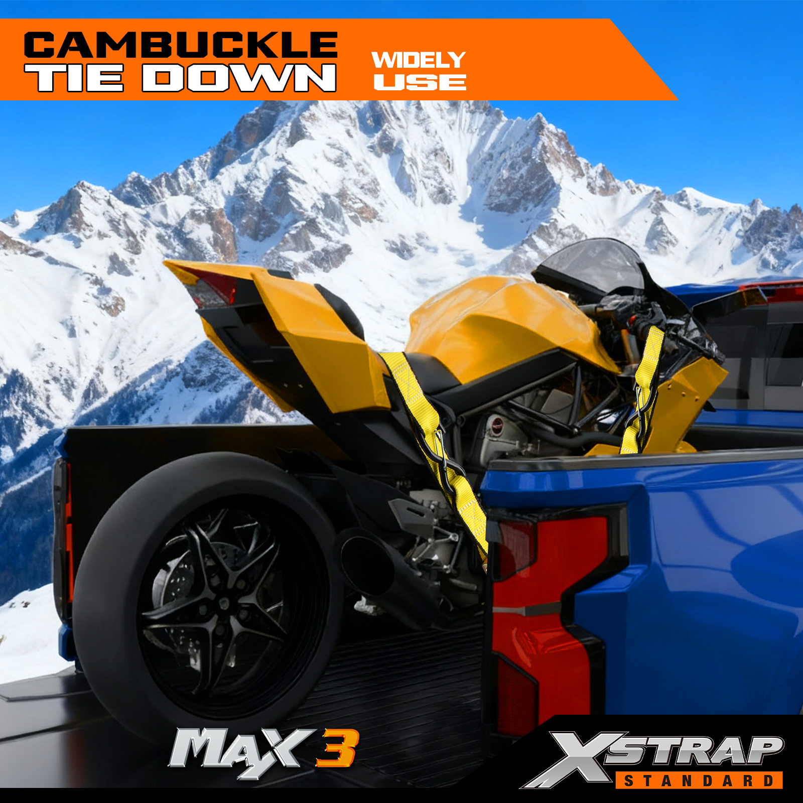 XSTRAP - Juego de correas de amarre para motocicleta de 1,5 pulgadas x 8 pies