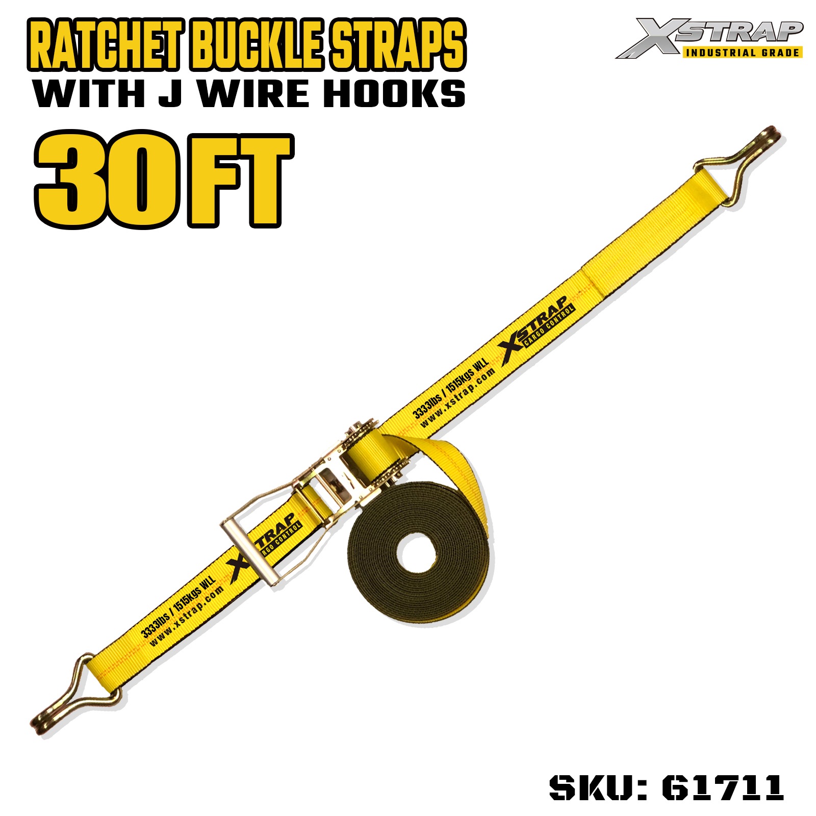 Xstrap 61711 Correas de hebilla de trinquete con mango ancho de 2