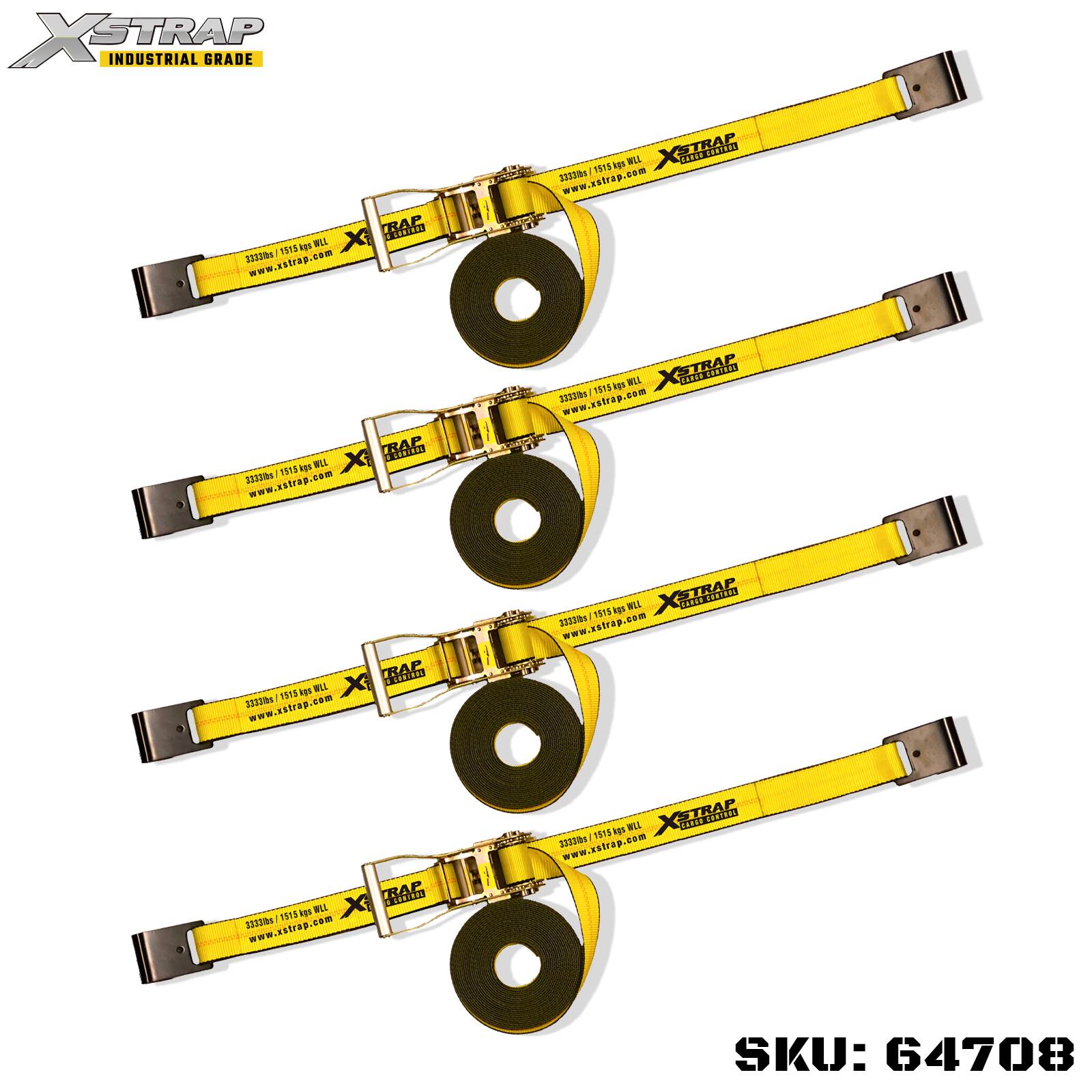 Xstrap 64708 Correas con hebilla de trinquete con mango ancho de 2