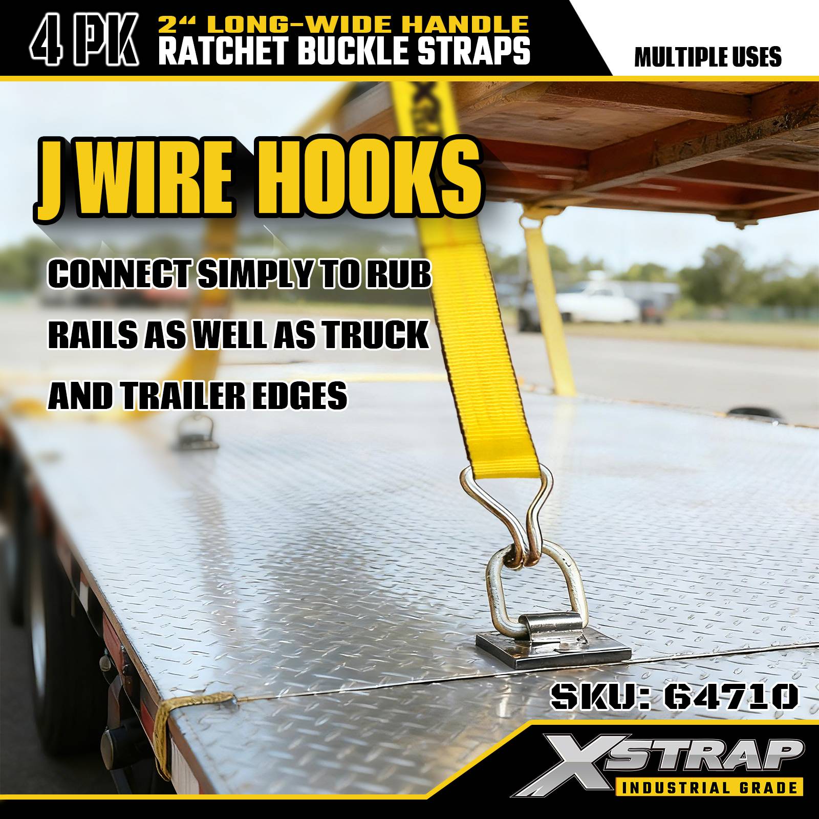 Xstrap 64710 Correas con hebilla de trinquete con mango ancho de 2