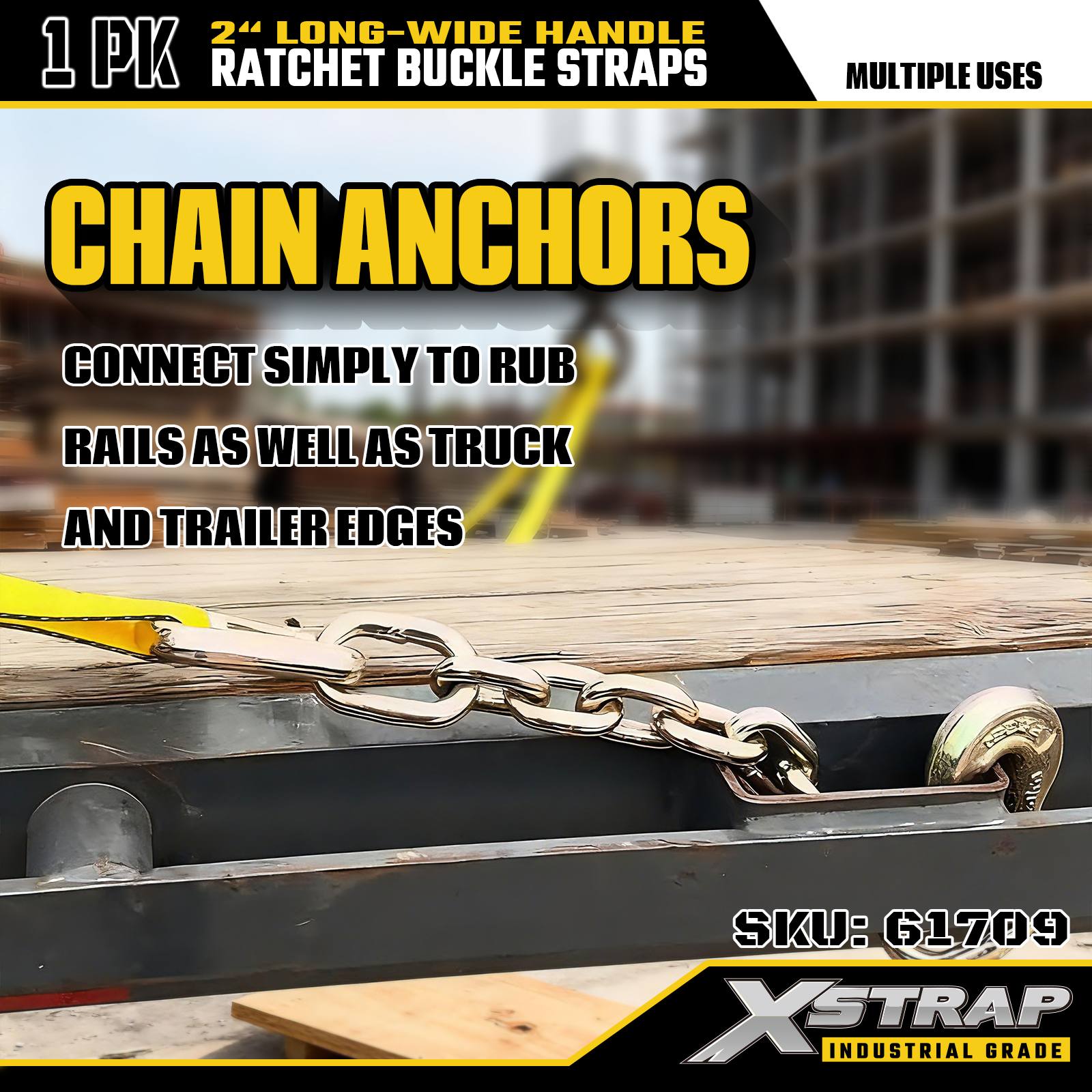 Xstrap 61709 Correas con hebilla de trinquete con mango ancho de 2