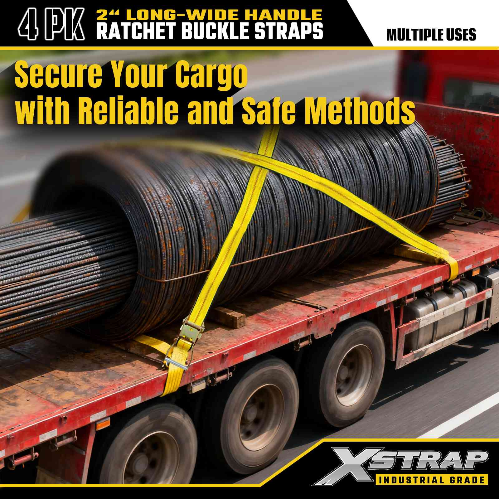 Xstrap 64712 Correas con hebilla de trinquete con mango ancho de 2