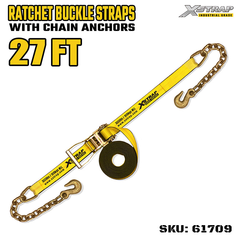 Xstrap 61709 Correas con hebilla de trinquete de mango largo y ancho, 2