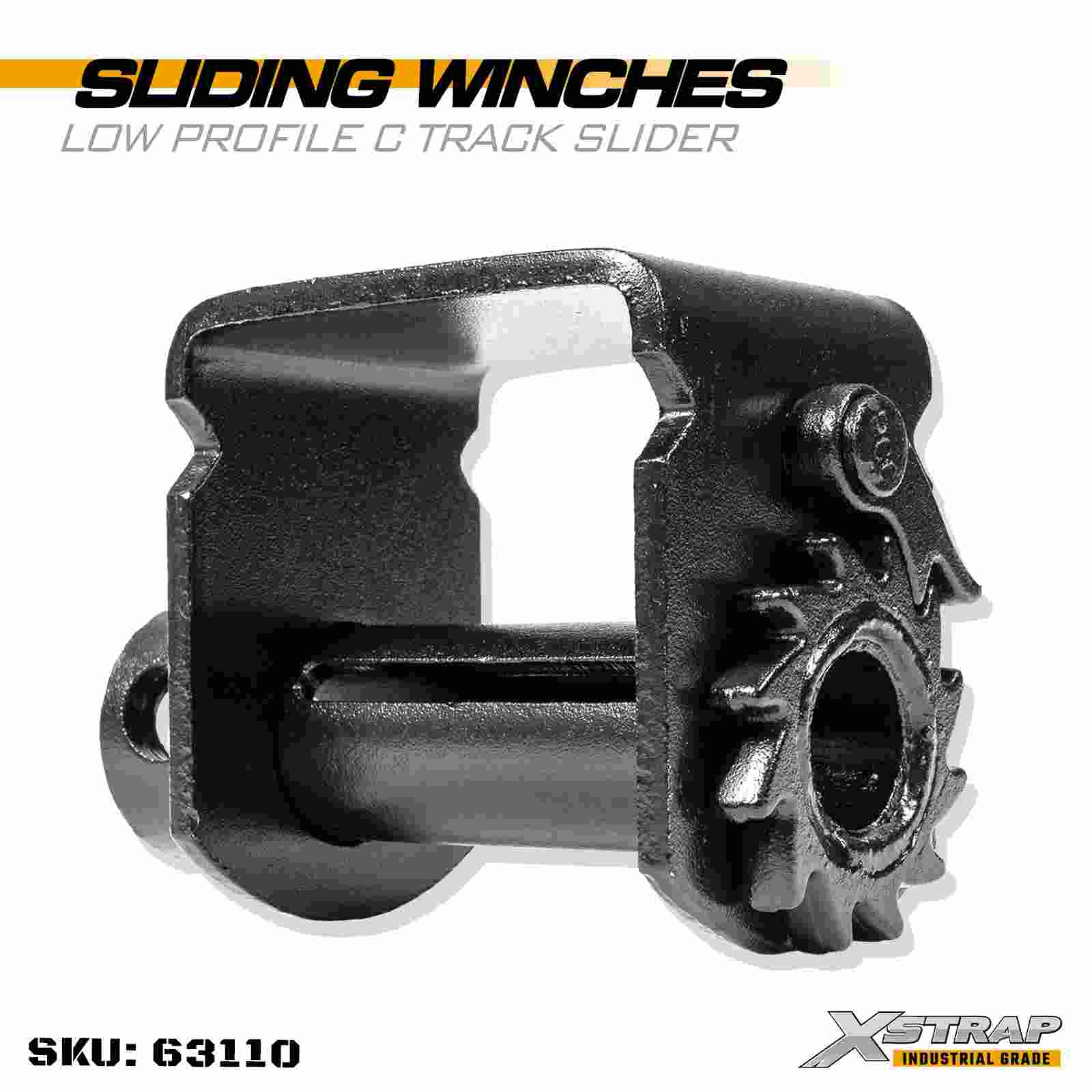 Xstrap 63110 Cabrestante deslizante Deslizador de riel en C de perfil bajo Se adapta a correas de hasta 4