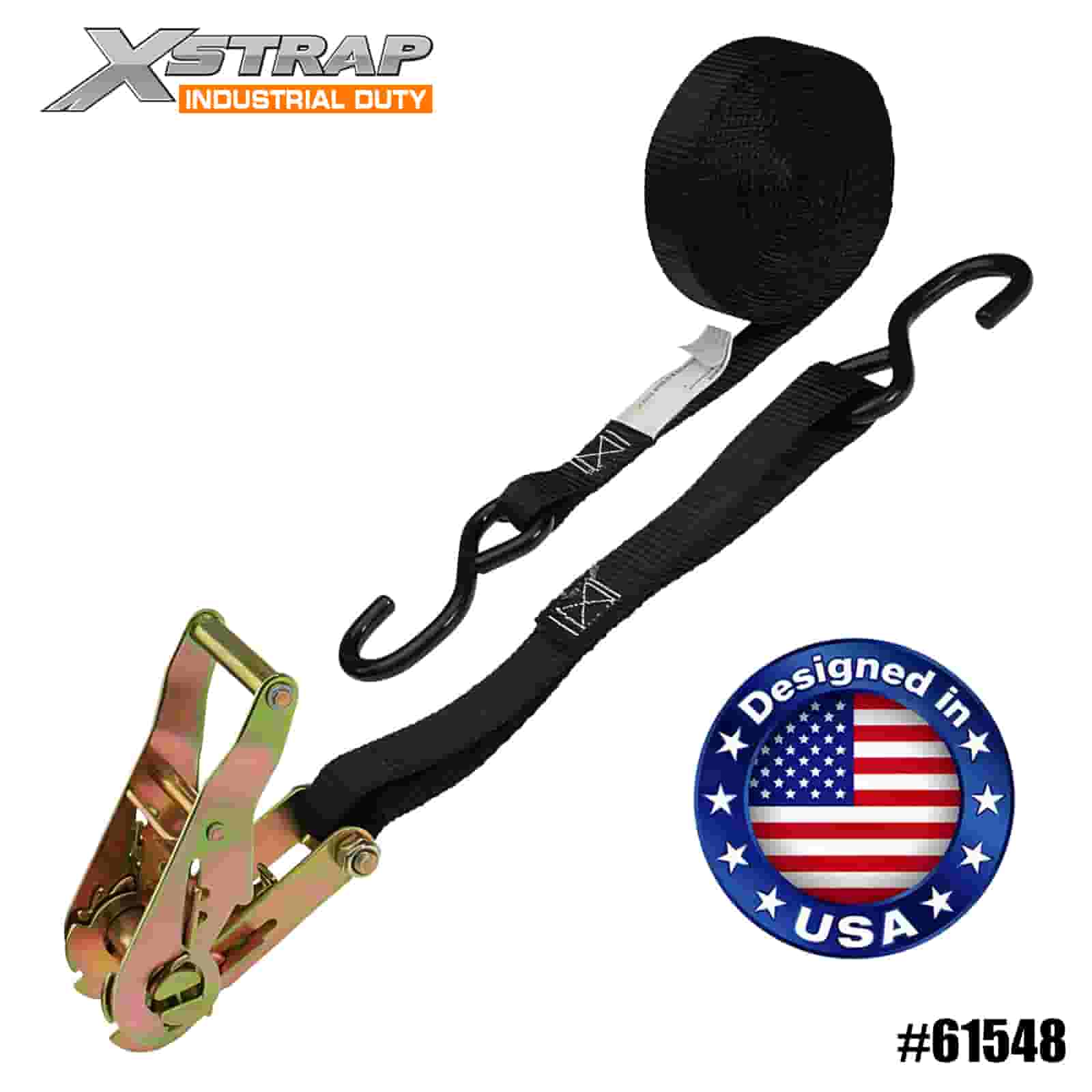 Xstrap 61548 Correa de trinquete para ATV y AUV de 1” x 6’ con ganchos en S 833 lb SWL