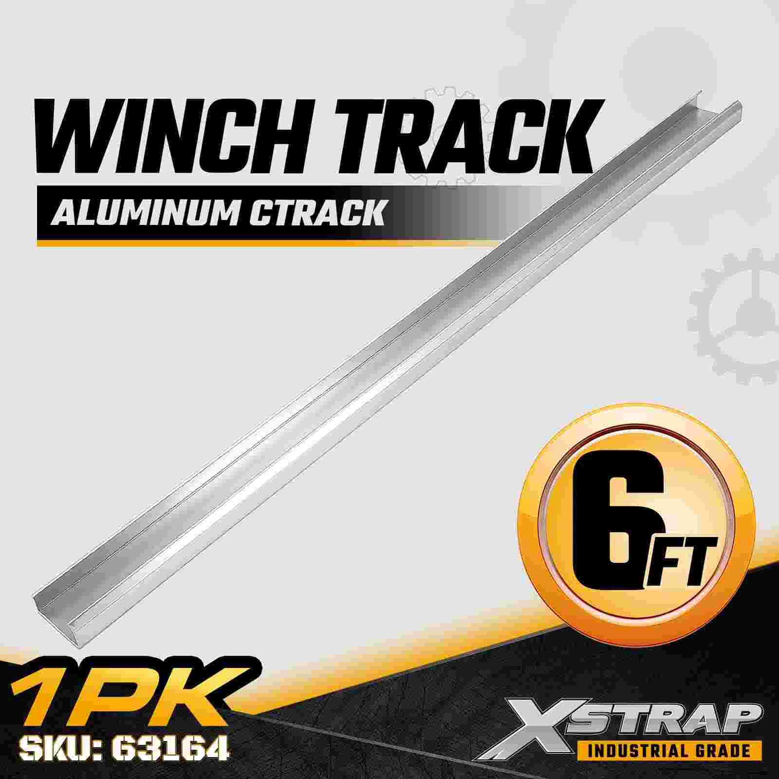 Xstrap 63164 Soporte soldado de extrusión de aluminio de alta resistencia con riel C de aluminio de 6 pies para cabrestantes deslizantes