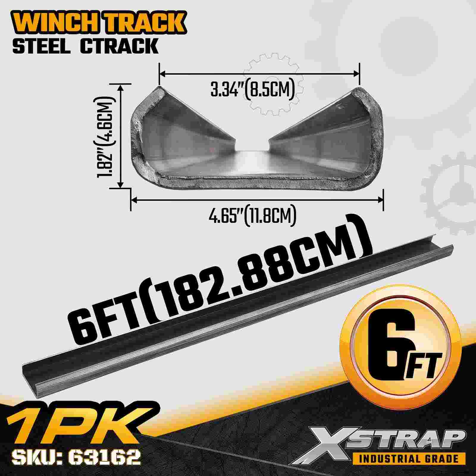 Xstrap 63162 Steel C Track 6ft Heavy Duty 1/4