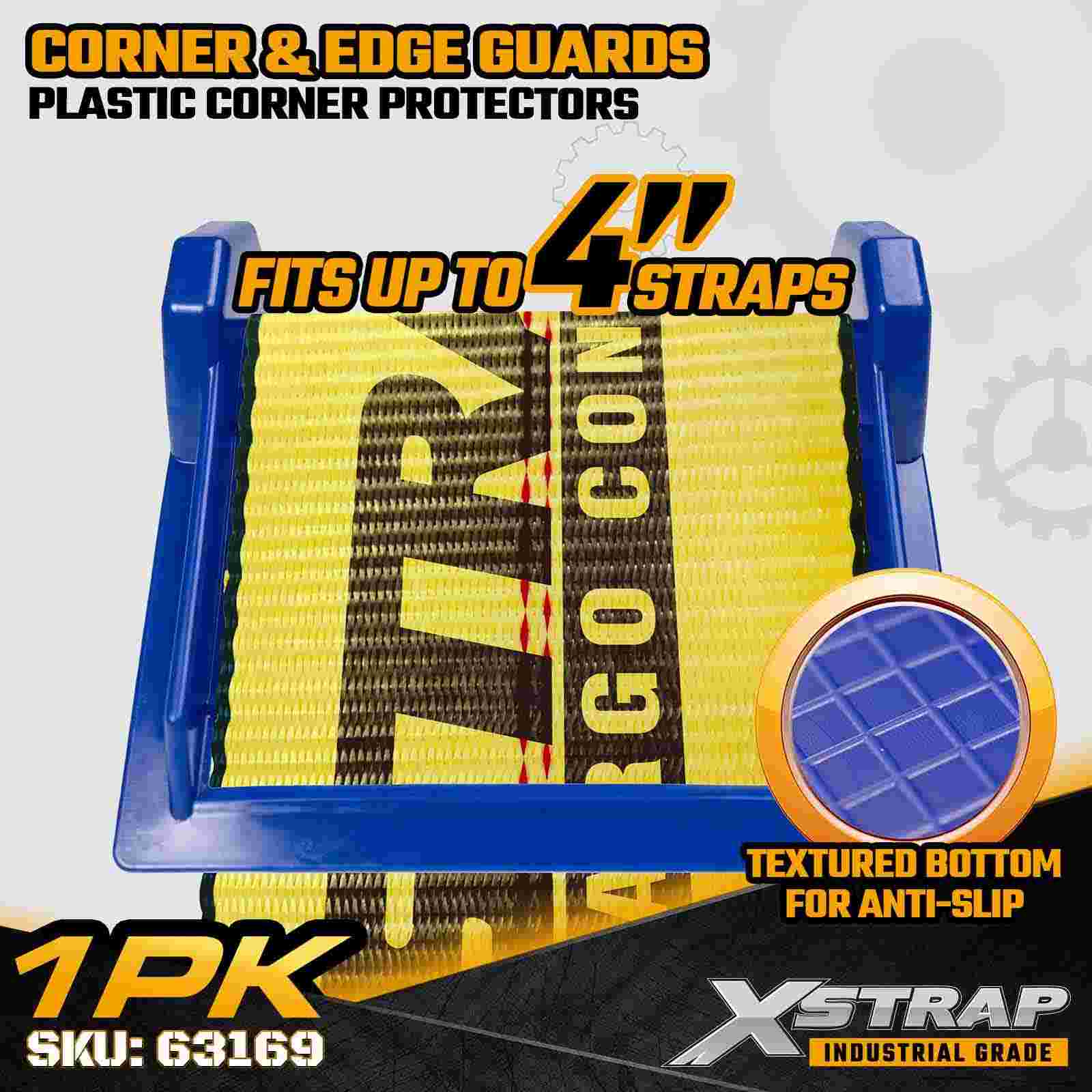 Xstrap 63169 Protectores de esquinas de polímero de alta densidad para correas de cincha de hasta 4