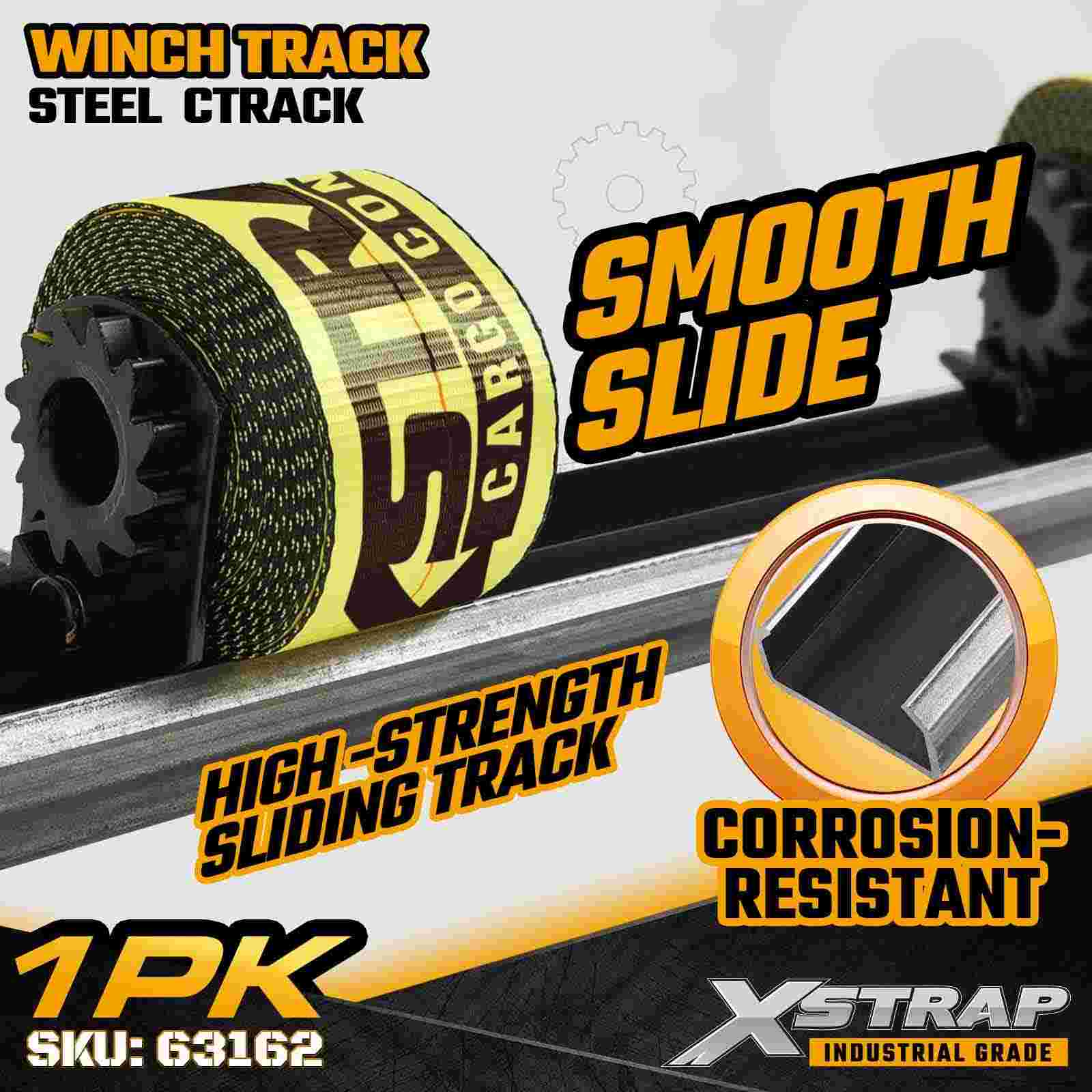 Xstrap 63162 Steel C Track 6ft Heavy Duty 1/4